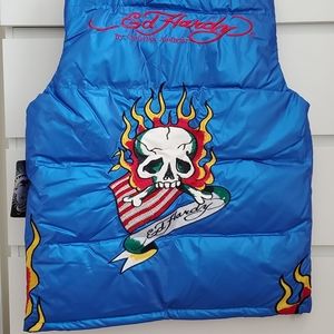 Ed hardy by Christian Audigier men's blue vest